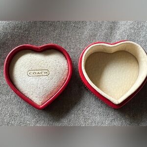 COACH Red Heart-Shaped Jewelry Holder